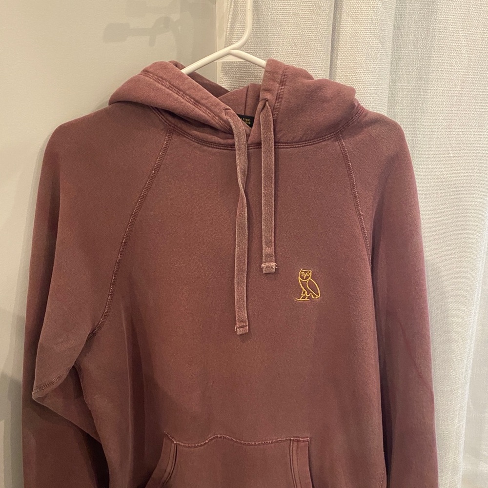 OVO Women's Hoodie in Dusty Rose with Gold Logo - Picture 1 of 2